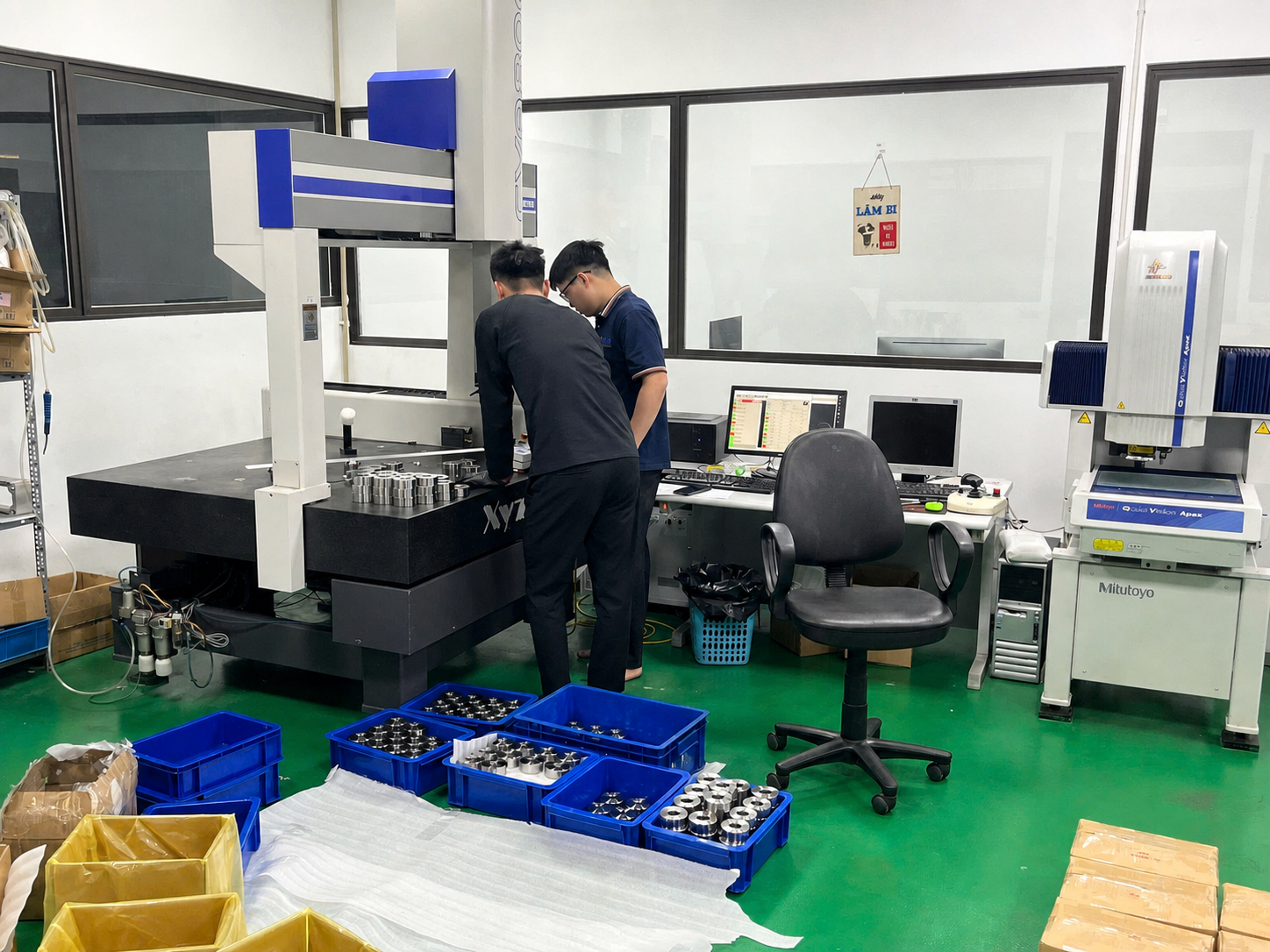AMS CMM quality control machine in the precision machining facility